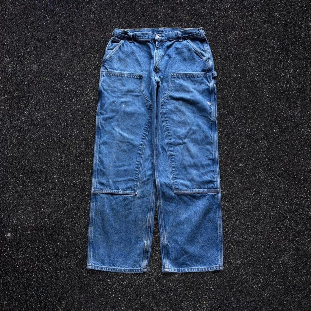 Carhartt Double Front Logger‎ Jeans Blue Denim 36x32 Loose Original Fit